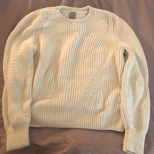 H&M white chenille sweater